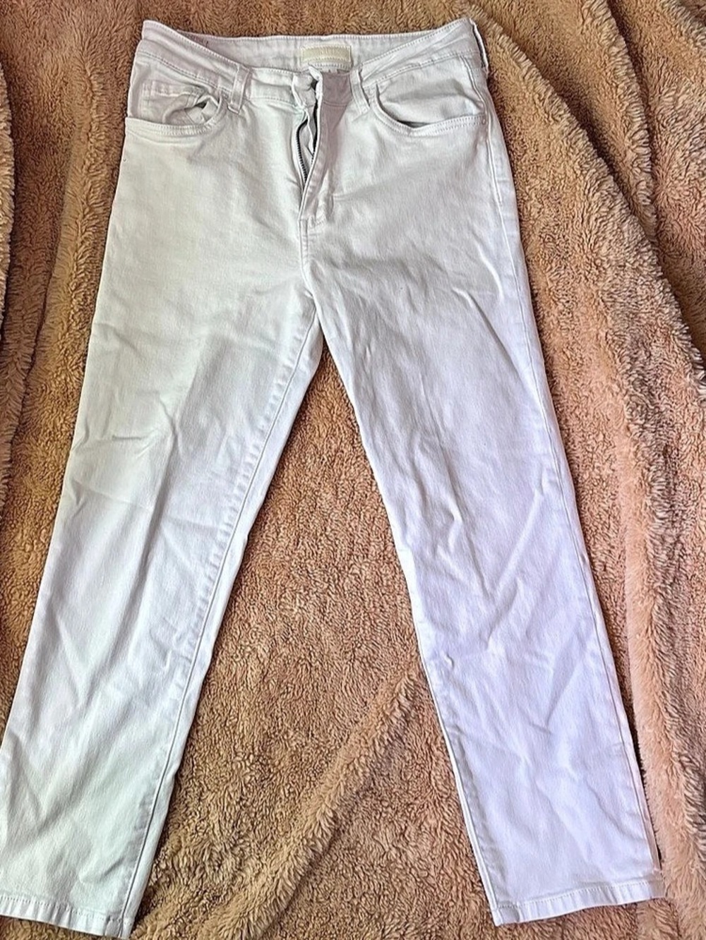 KUT Straight Leg White Jeans Waist